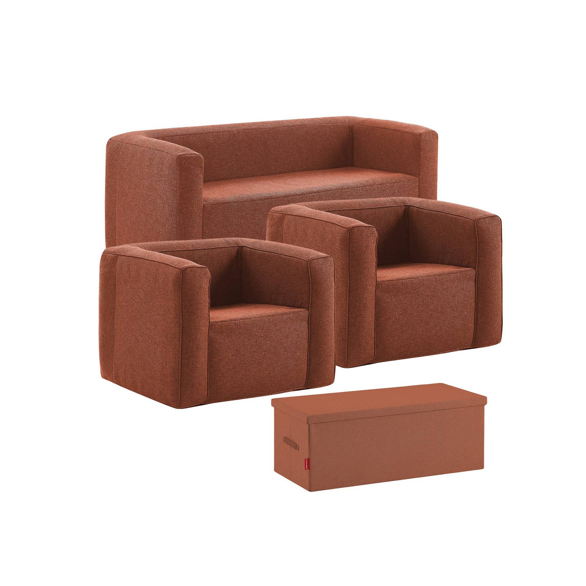 Salon gonflable 5 places - Terracotta - Intérieur et extérieur - Rouge - Image 1