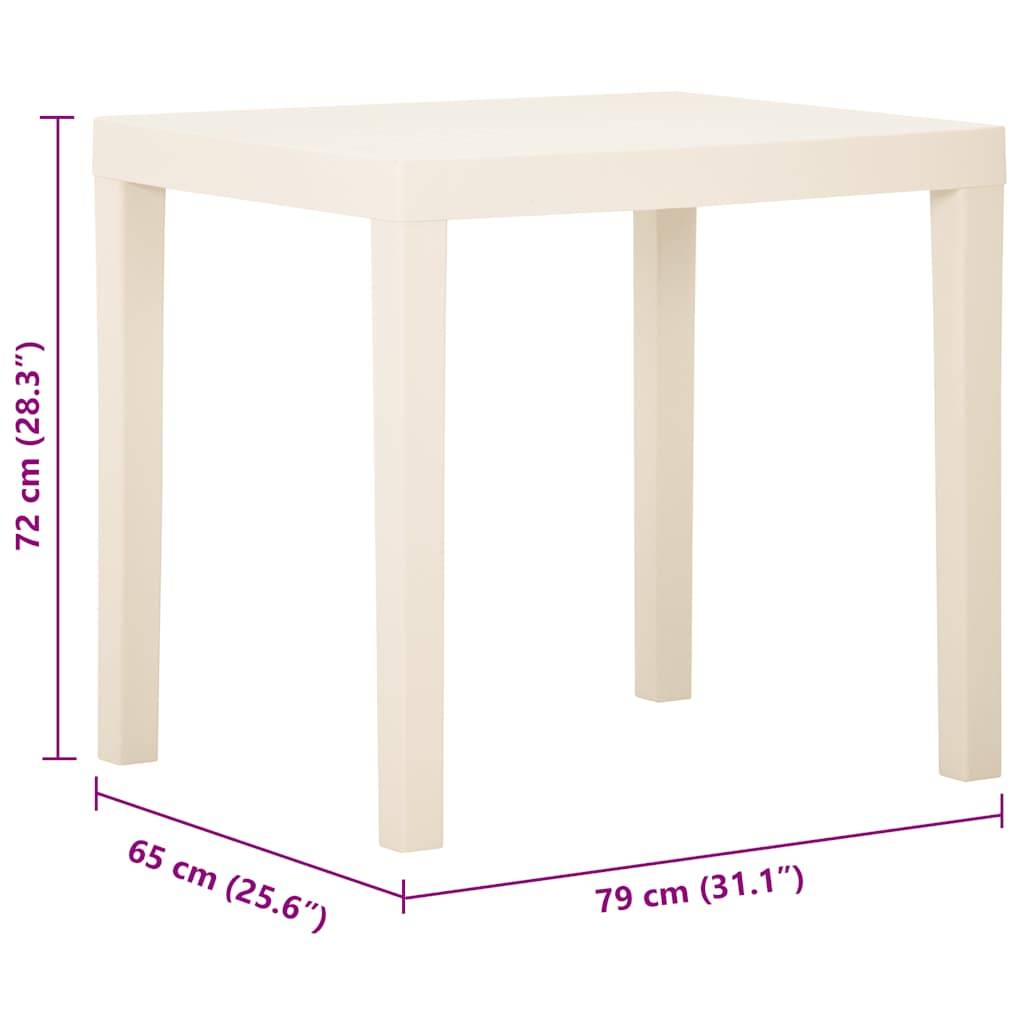 Table de jardin plastique blanc 79 x 65 x 72 cm, Poids :10kg - PANGIVO - Image 5