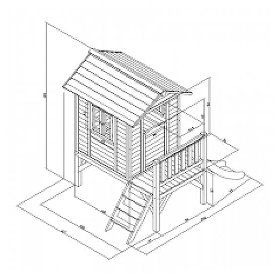 Maisonnette Classic avec Toboggan Bleu - Idéal pour le Jeu Extérieur - Image 3
