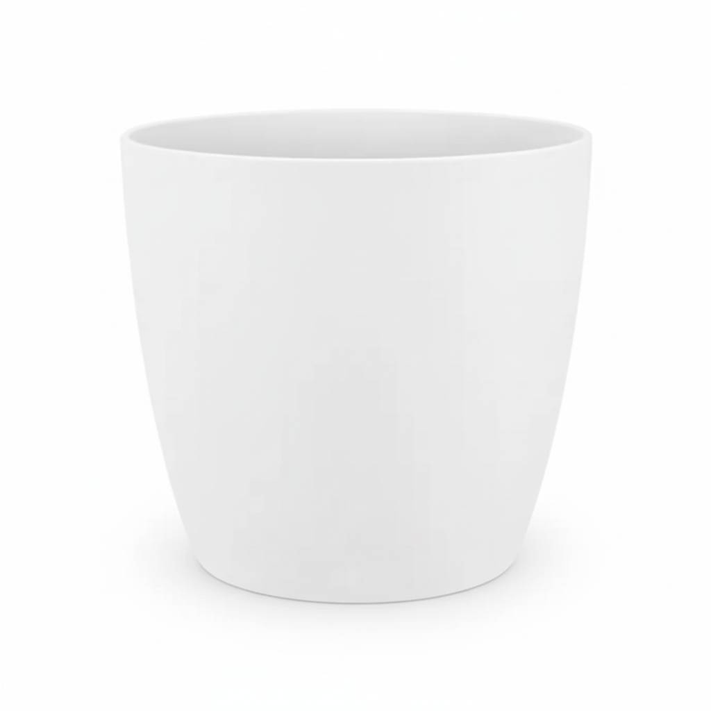 Pot de fleurs elho Brussels rond blanc - D.25cm - Image 1