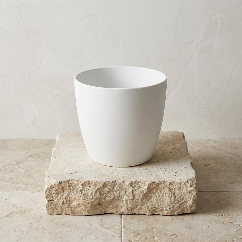 Pot de fleurs elho Brussels rond blanc - D.25cm - Image 2