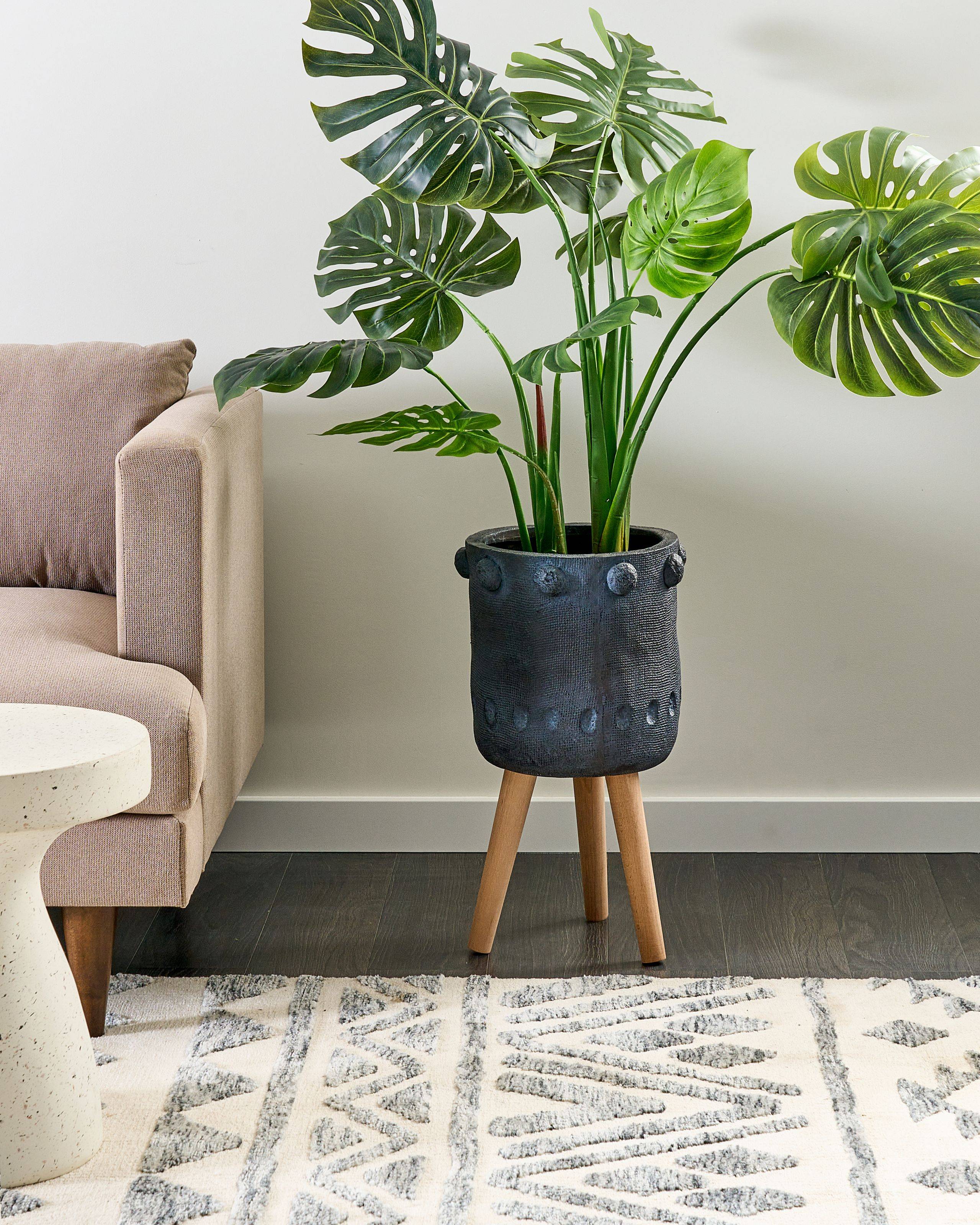 Beliani - Cache-pot d'extérieur Fibre d'argile Gris graphite BRUNNERA - Beliani