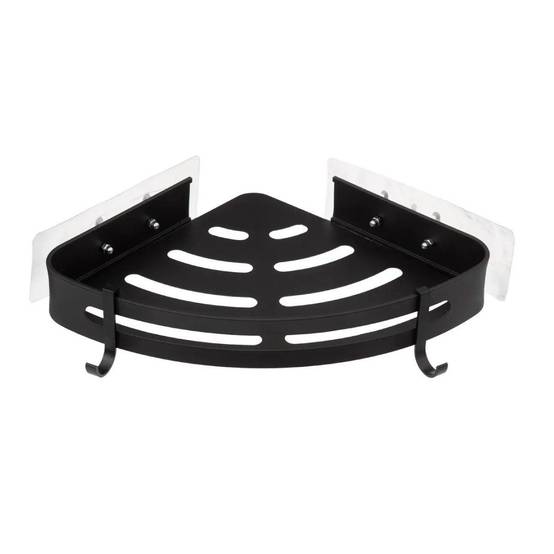 Étagère d'Angle de Douche "Adhésif" 29cm Noir - Image 1