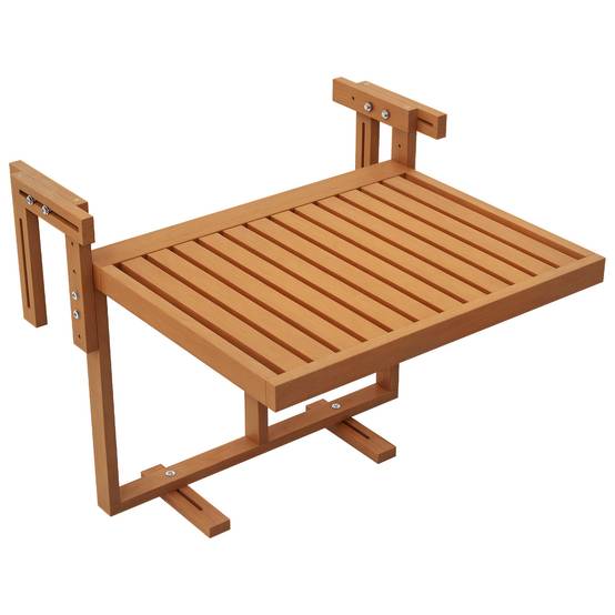 Table de balcon pliante bois naturel 68 x 65 x 55 cm - PANGIVO - Image 1