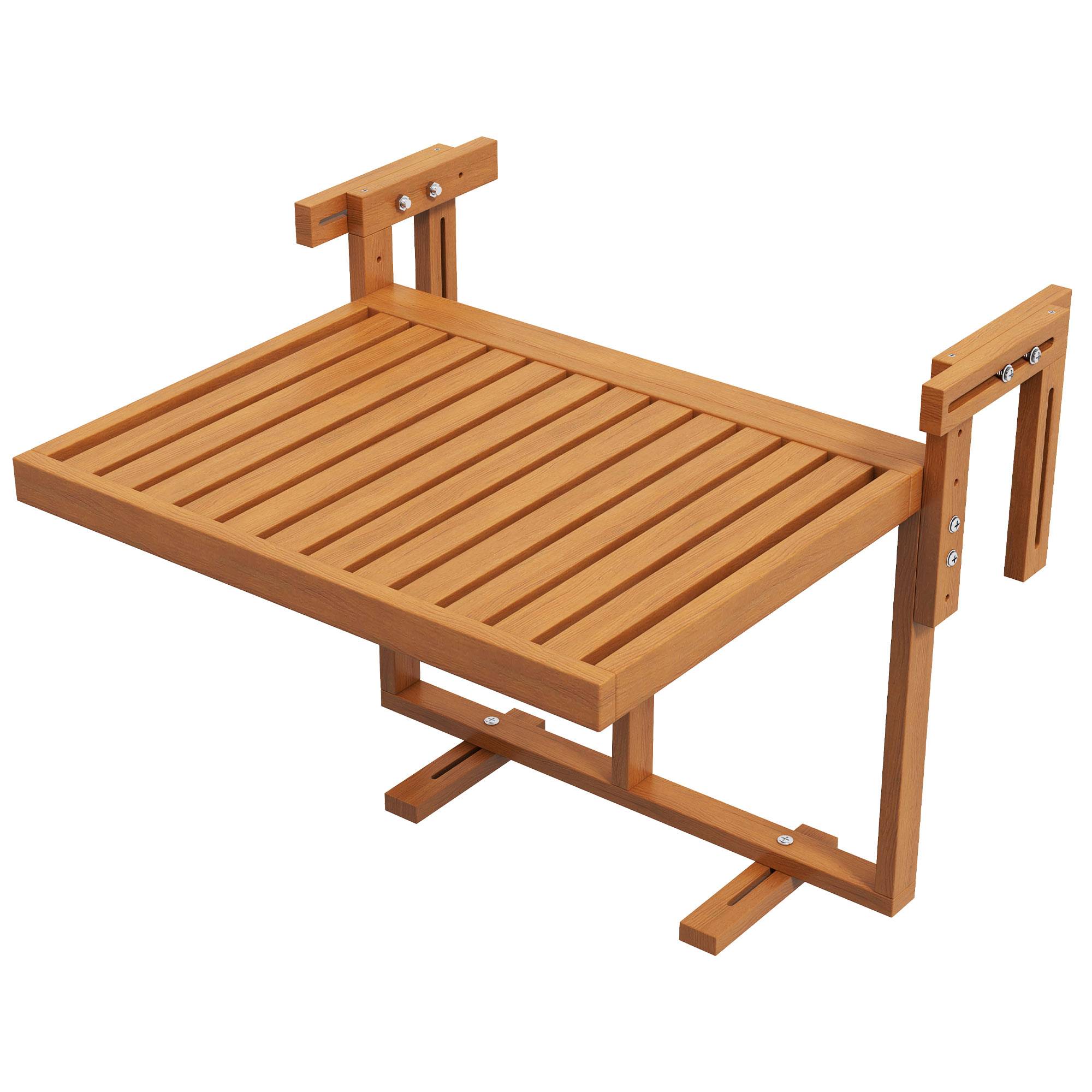 Table de balcon pliante bois naturel 68 x 65 x 55 cm - PANGIVO - Image 2