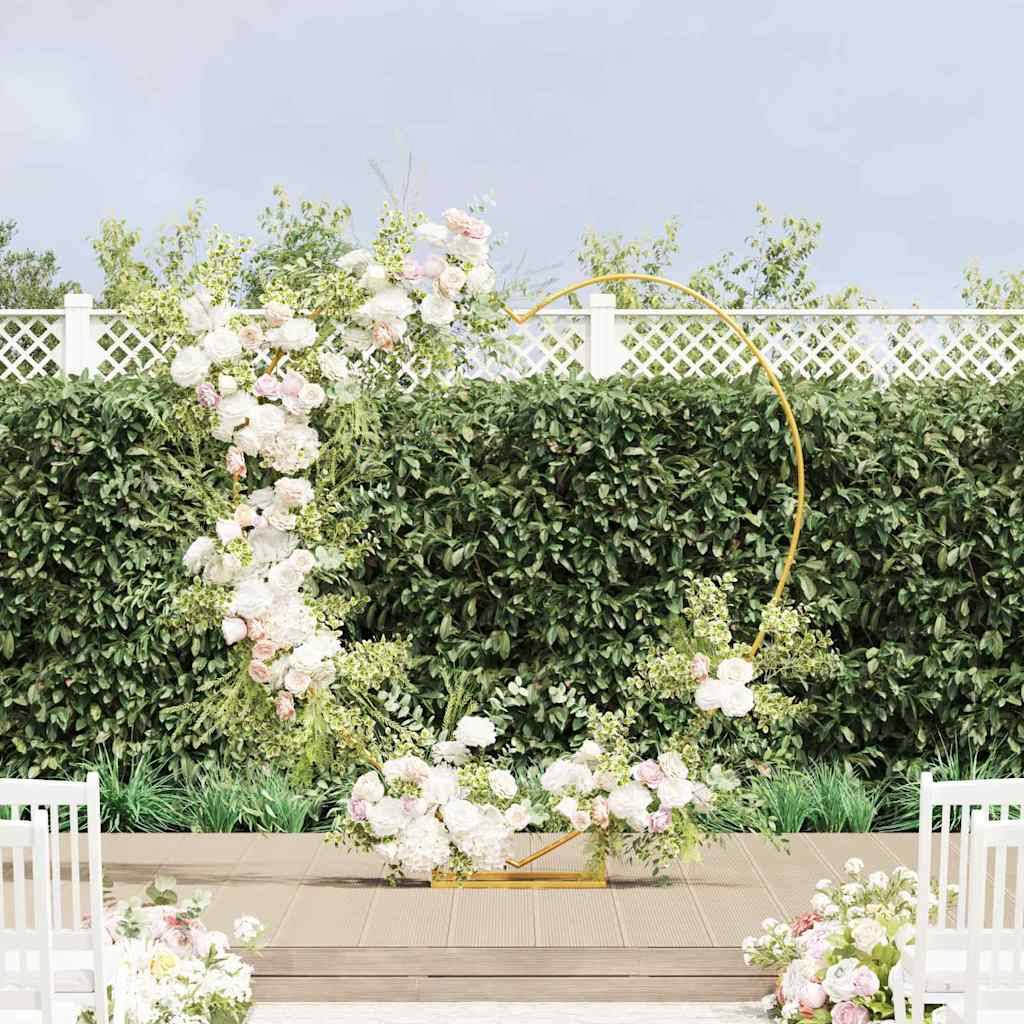Arche de mariage Cœur en acier doré pour cérémonie et fête jardin 195x211 cm - ComfortXL Outdoor Living - Image 1