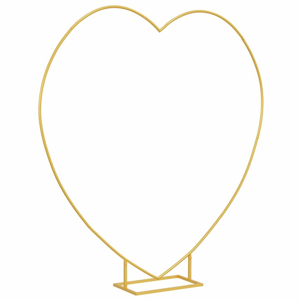 Arche de mariage Cœur en acier doré pour cérémonie et fête jardin 195x211 cm - ComfortXL Outdoor Living - Image 5