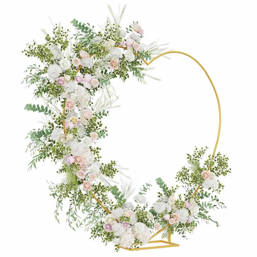 Arche de mariage Cœur en acier doré pour cérémonie et fête jardin 195x211 cm - ComfortXL Outdoor Living - Image 3