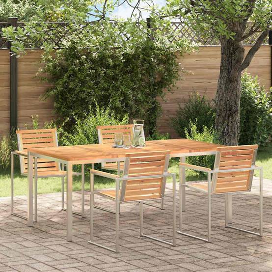 Table à manger Bois de Teck Massif Marron 180 x 90 x 75 cm - PANGIVO - Image 1