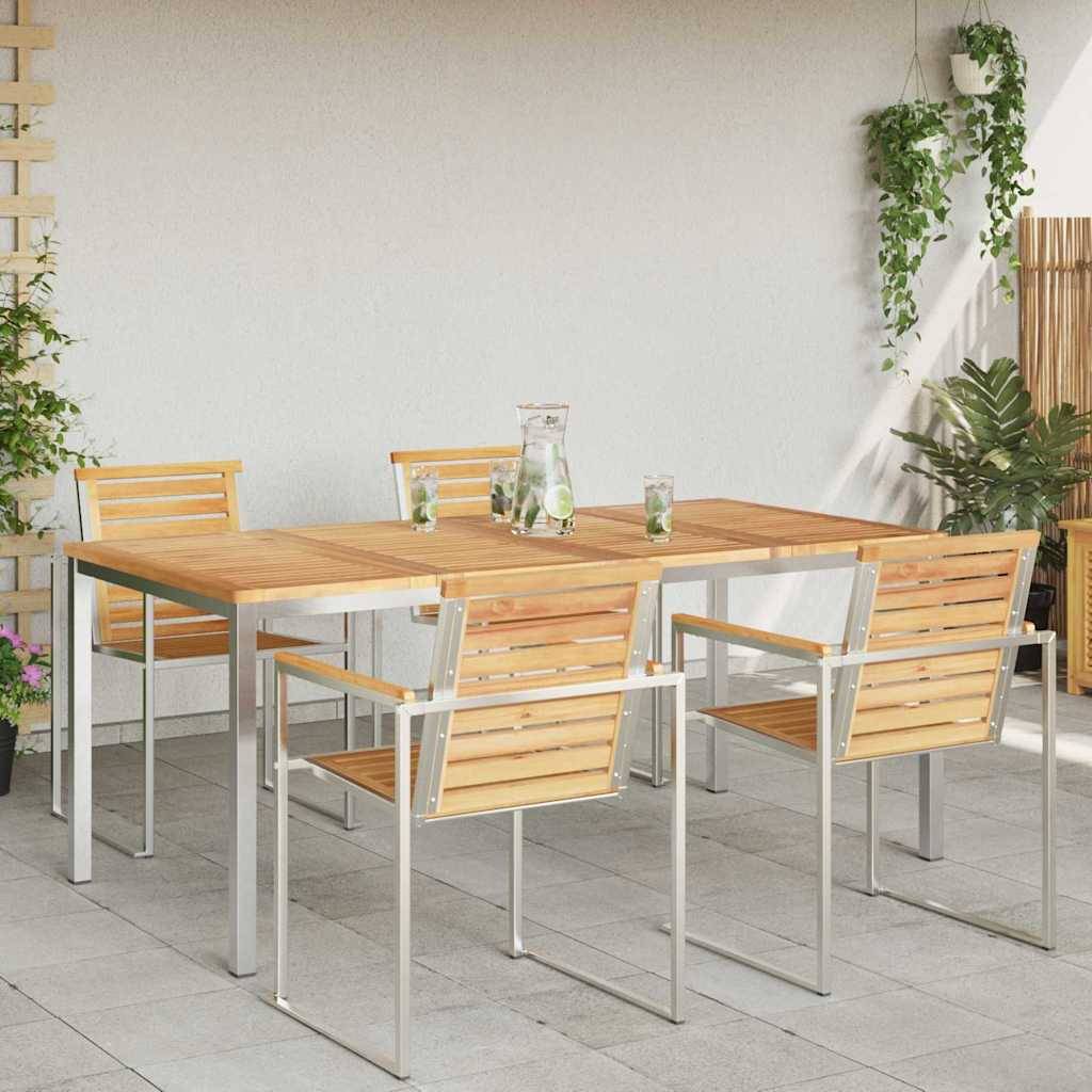 Table à manger Bois de Teck Massif Marron 180 x 90 x 75 cm - PANGIVO - Image 4