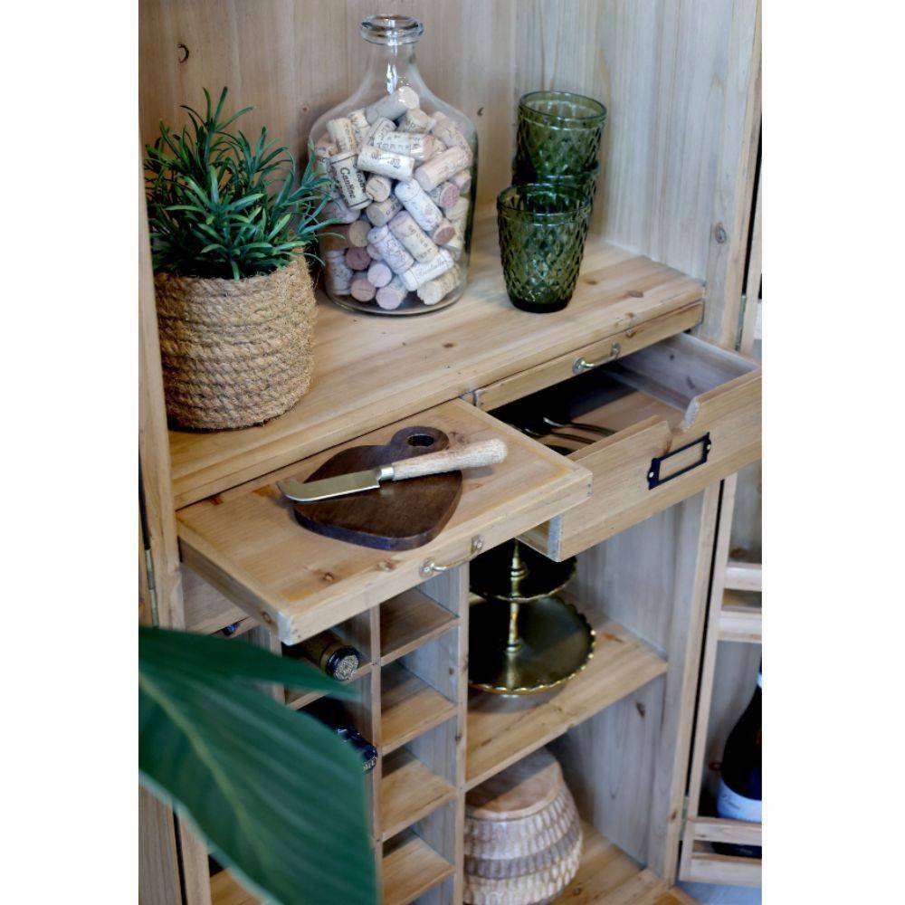 Chemin De Campagne - Armoire de bar desserte en bois de sapin recyclé 64.5 x 45 x 146.5 cm Chemin de campagne - Image 4