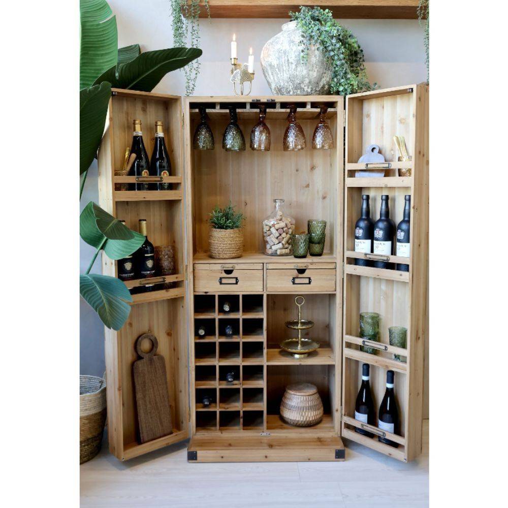 Chemin De Campagne - Armoire de bar desserte en bois de sapin recyclé 64.5 x 45 x 146.5 cm Chemin de campagne - Image 3