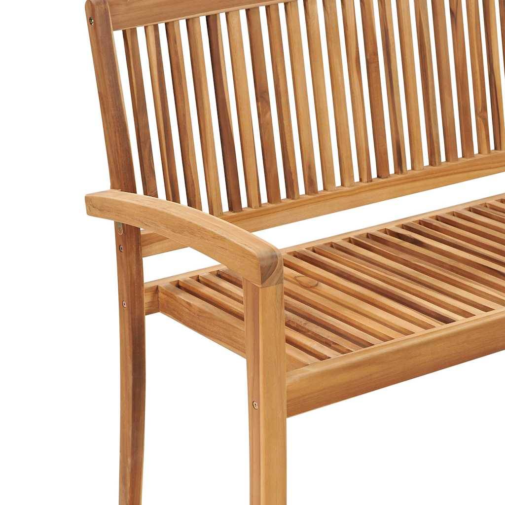 PANGIVO - Banc de jardin bois de teck naturel et gris 128.5 x 57.5 x 90 cm - PANGIVO - Image 4