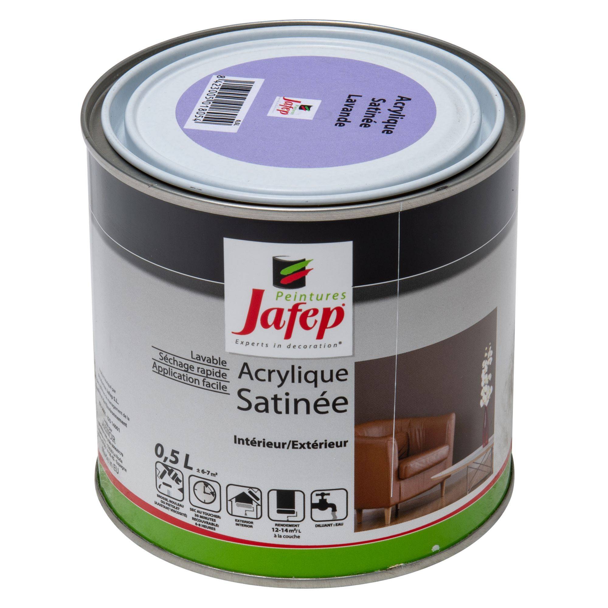 Peinture acrylique satinée lavande Jafep  0,5l  0,5 L - 0,5 L - Image 2