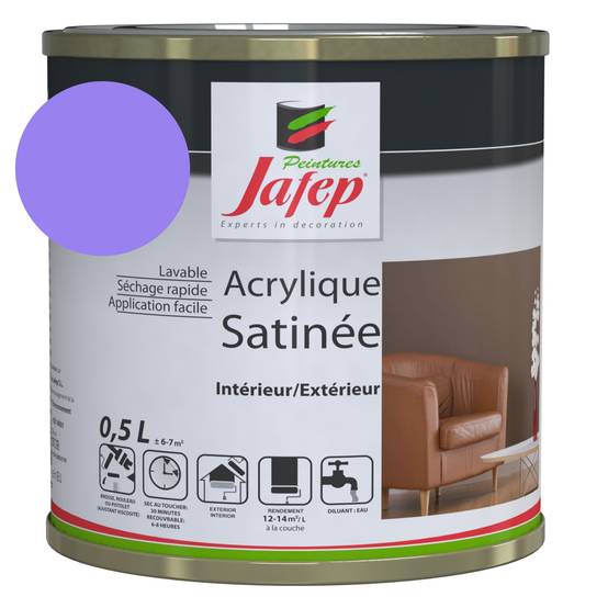 Peinture acrylique satinée lavande Jafep 0,5l 0,5 L - 0,5 L - Image 1