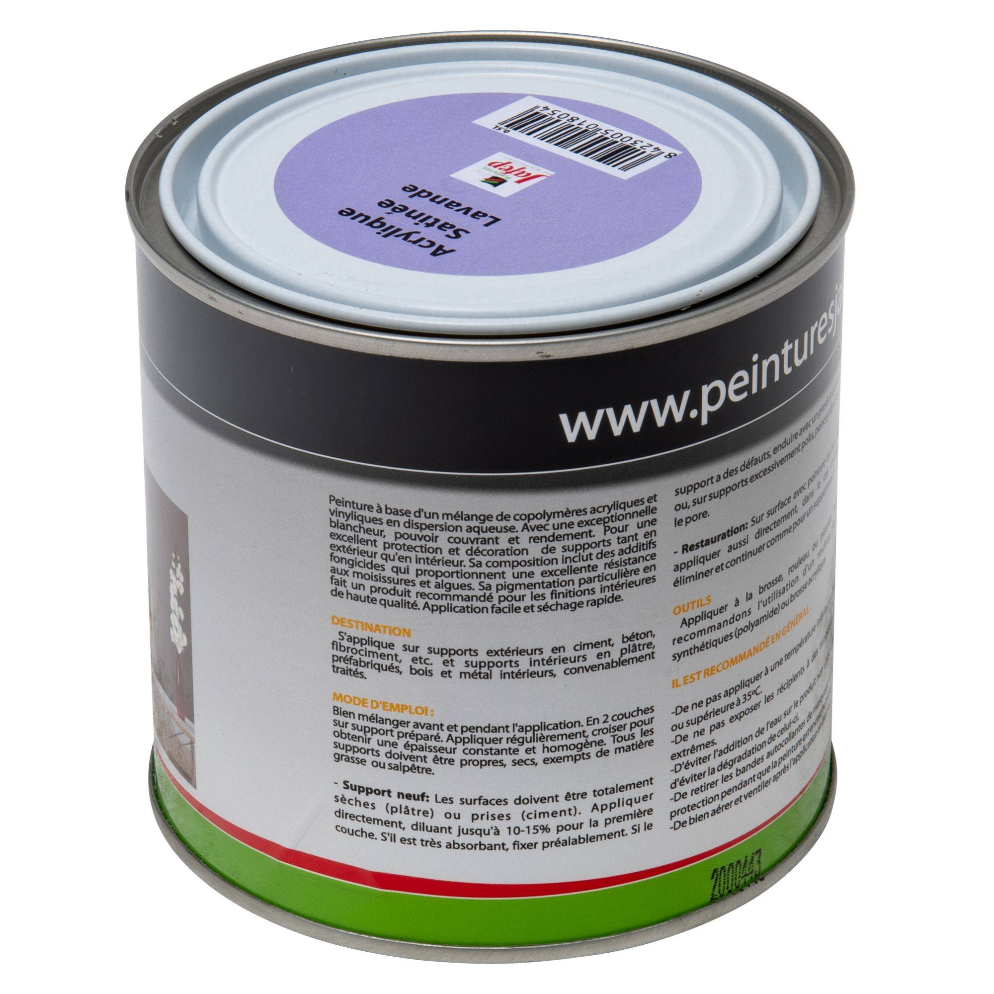 Peinture acrylique satinée lavande Jafep  0,5l  0,5 L - 0,5 L - Image 3