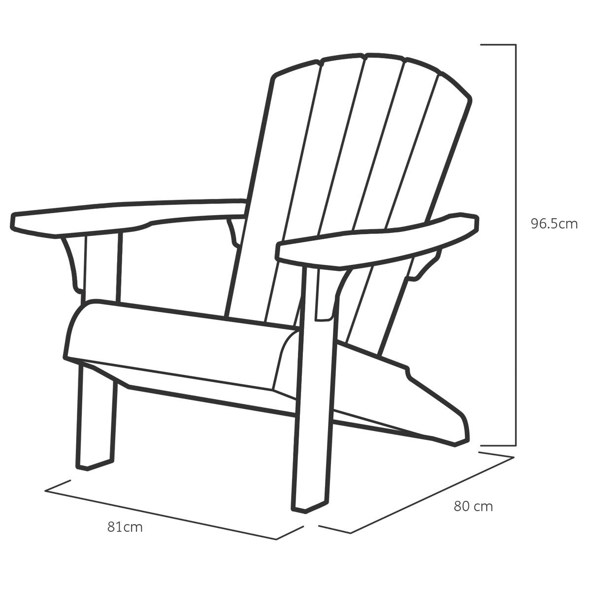 Keter - Chaise de jardin Adirondack - Vert - Style bois - KETER - Image 5