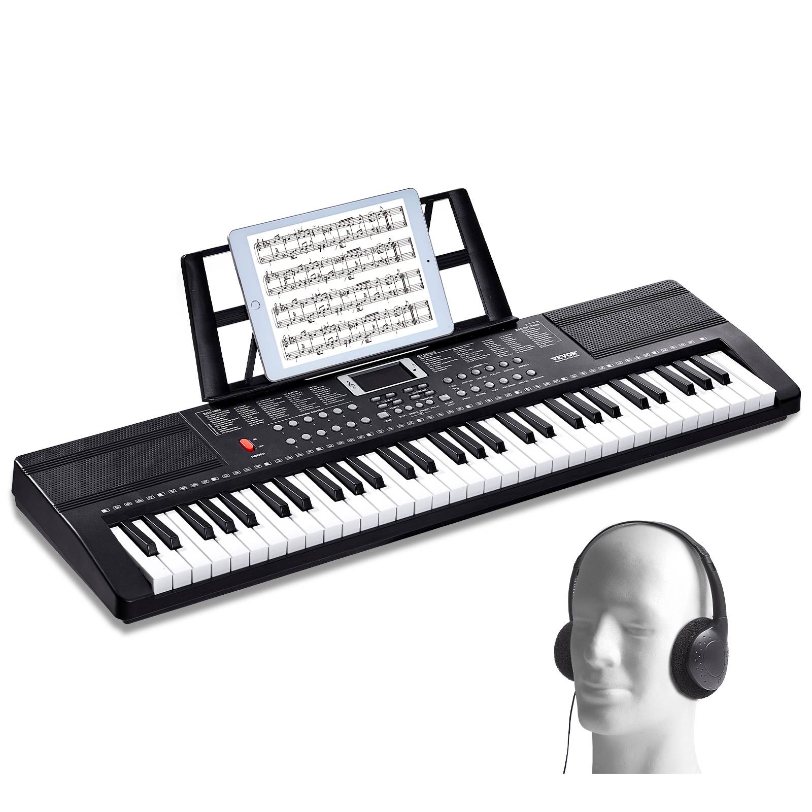 VEVOR Clavier Piano Numérique 61 Touches, 200 Tons/Rythmes, Haut-parleurs Intégrés, pour Débutants. - Image 1