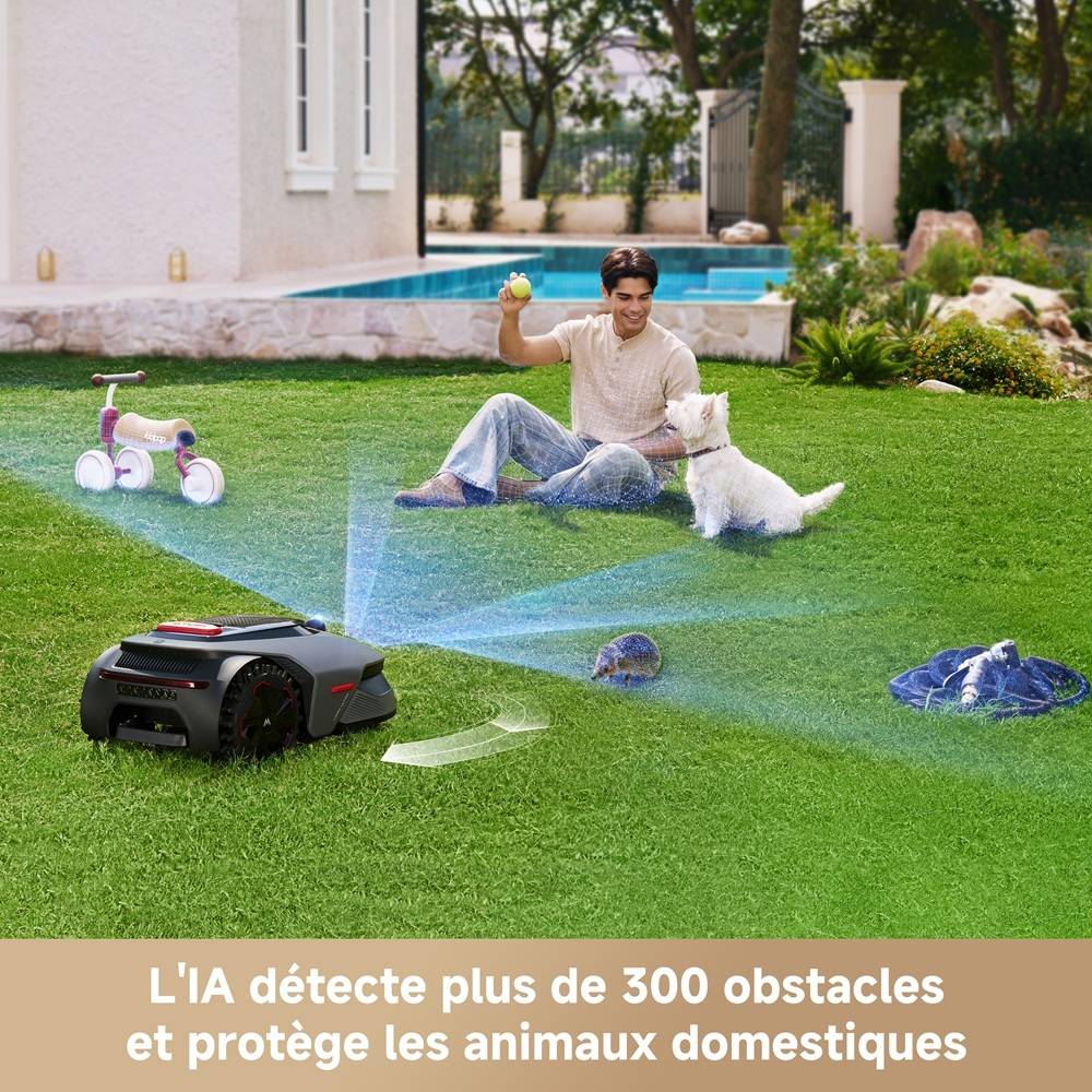 MOVA LiDAX Ultra 800 Robot Tondeuse – LiDAR 3D IA, Cartographie Auto, Coupe Bordures, 500–800 m² - Image 4