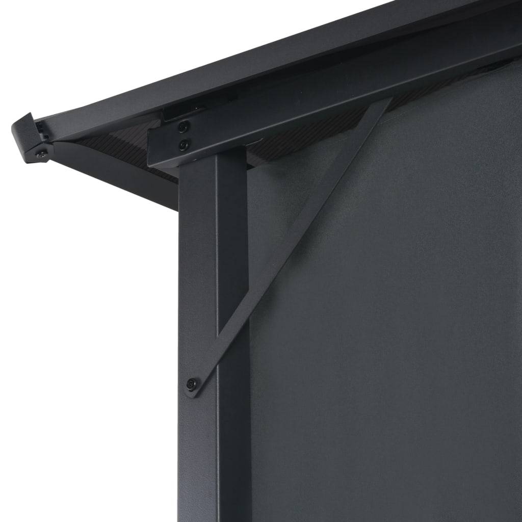ComfortXL - Tonnelle de Jardin Aluminium Toit Polycarbonate avec Rideaux pour Terrasse Noir 3x3 m – ComfortXL Outdoor Living - Image 5