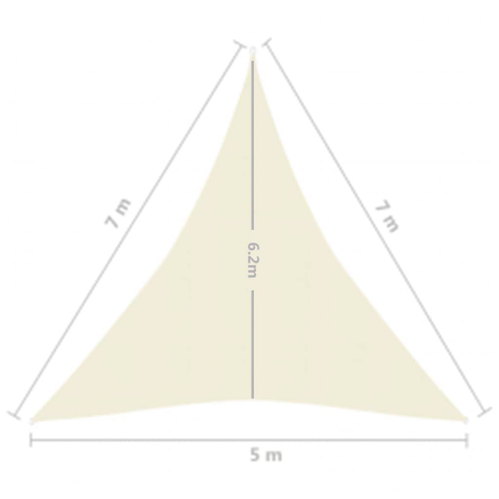 Helloshop26 - Voile d'ombrage 160 g/m² PEHD 5 x 7 x 7 m crème - Image 6