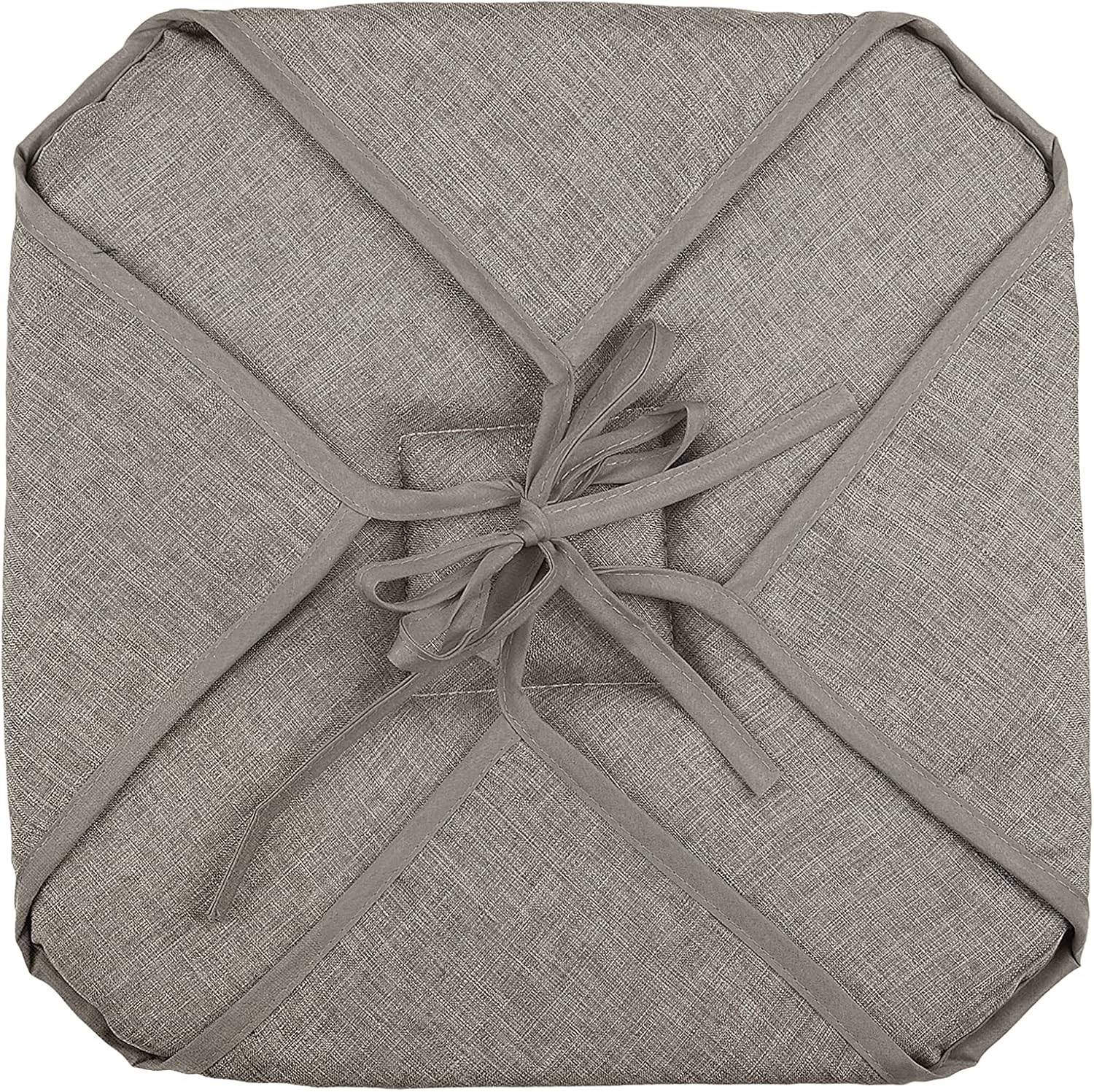 Galette de chaise 4 rabats 40 x 40 cm jute chinee - Image 2