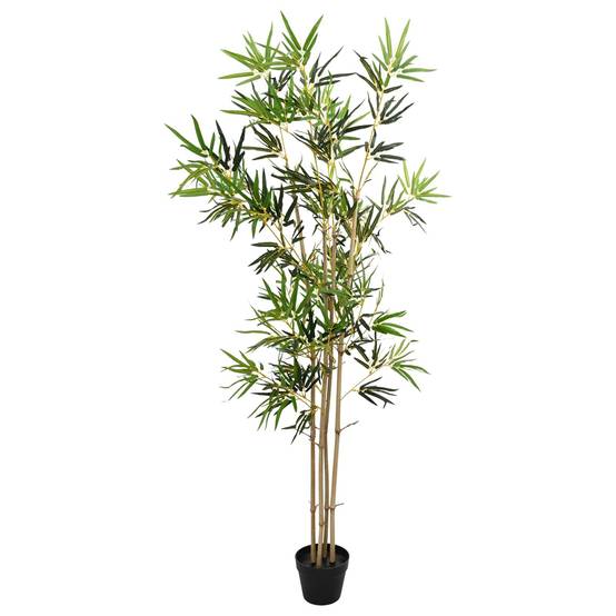 Bambou artificiel bambou et tissu vert 75.5 x 18 x 175 cm - PANGIVO - Image 1