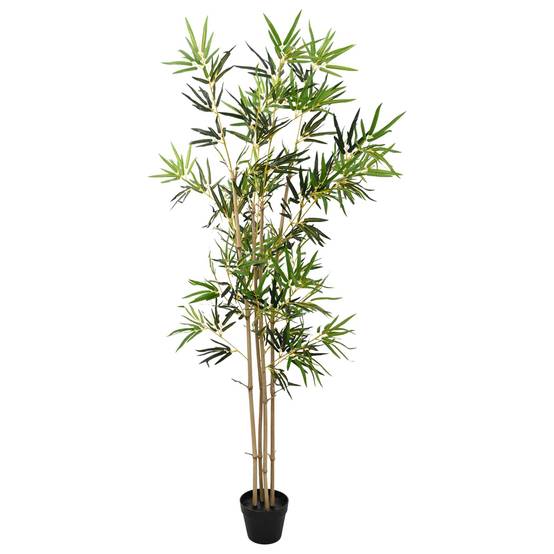 Bambou artificiel bambou et tissu vert 75.5 x 18 x 175 cm - PANGIVO - Image 2