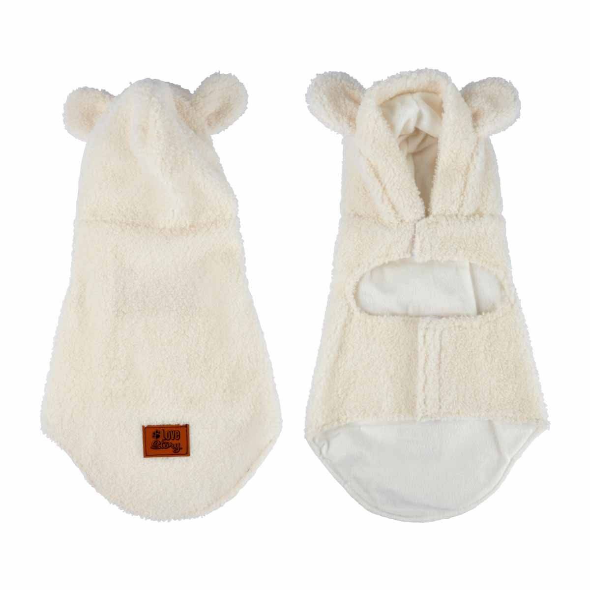 Love Story - Veste Doudou pour Chien "Wooly" 40cm Écru - Image 1