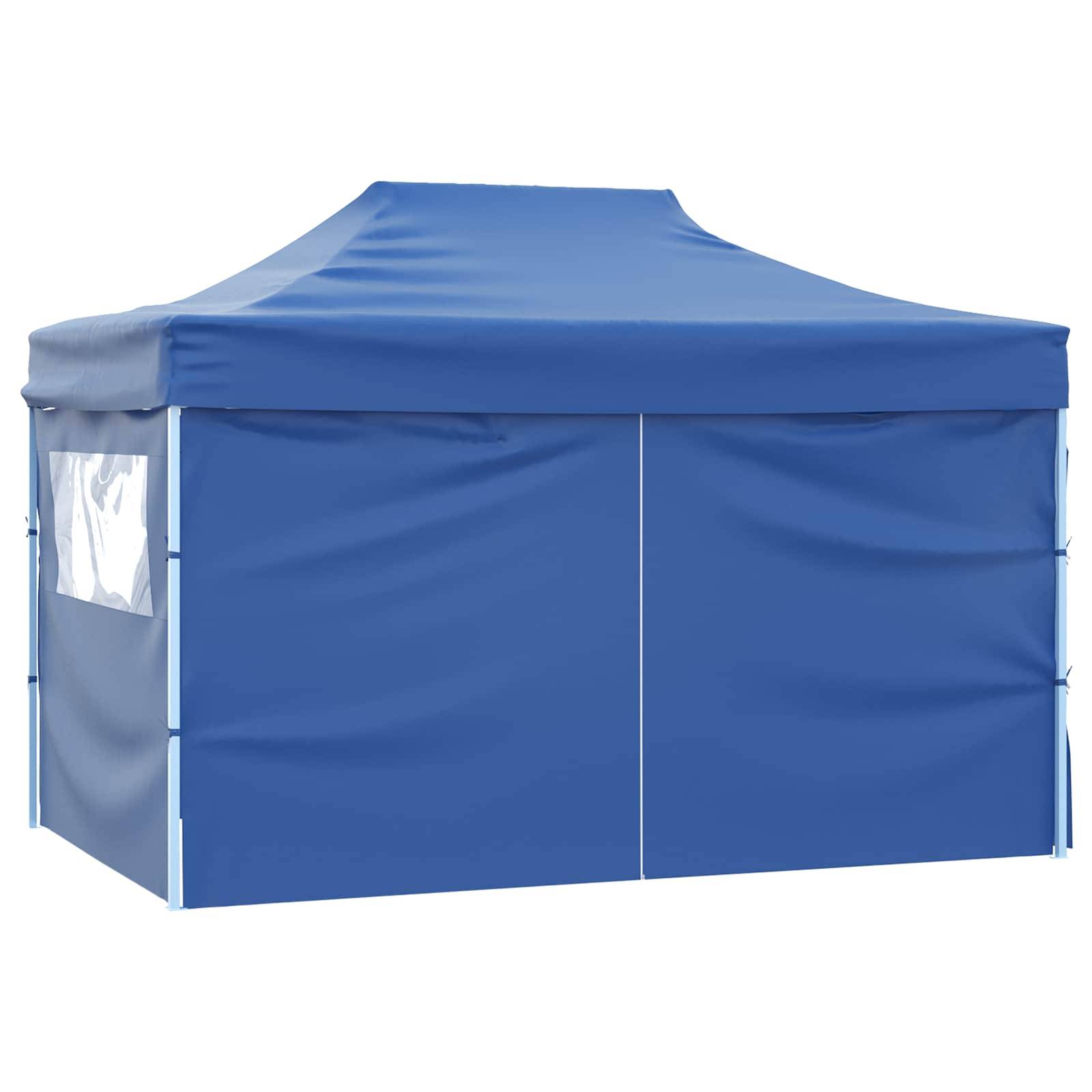 Tente de fête Tissu Oxford pour célébrations extérieures auvent pliable 280x410cm Bleu - ComfortXL Outdoor Living - Image 4