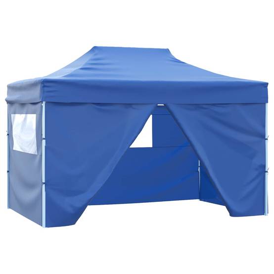 Tente de fête Tissu Oxford pour célébrations extérieures auvent pliable 280x410cm Bleu - ComfortXL Outdoor Living - Image 2