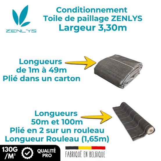 Toile de paillage 130g m2 Vente au mètre Largeur 3,30m Anti-Mauvaises Herbe Coloris Marron Bache tissée - Image 8