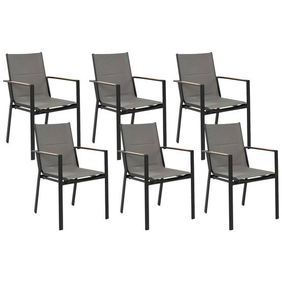 Chaise de jardin Aluminium Noir BUSSETO - Beliani - Image 1
