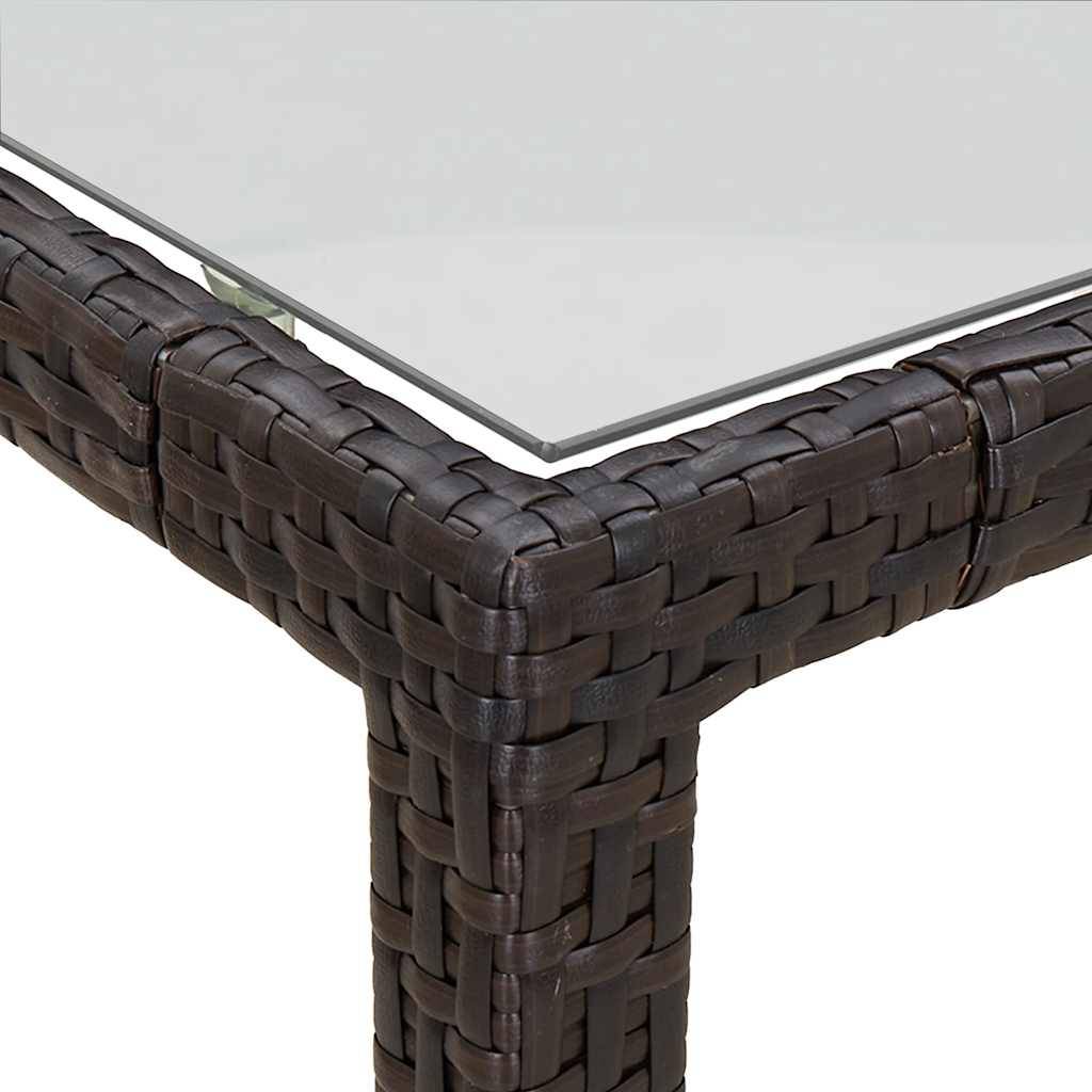 PANGIVO - Table de jardin marron verre trempé et résine tressée 190 x 90 x 75 cm - PANGIVO - Image 6