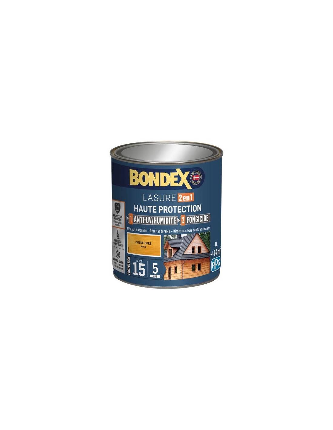 Bondex - Bondex Lasure 2en1 Ind 15 5ans 1l Chêne Doré - Bondex