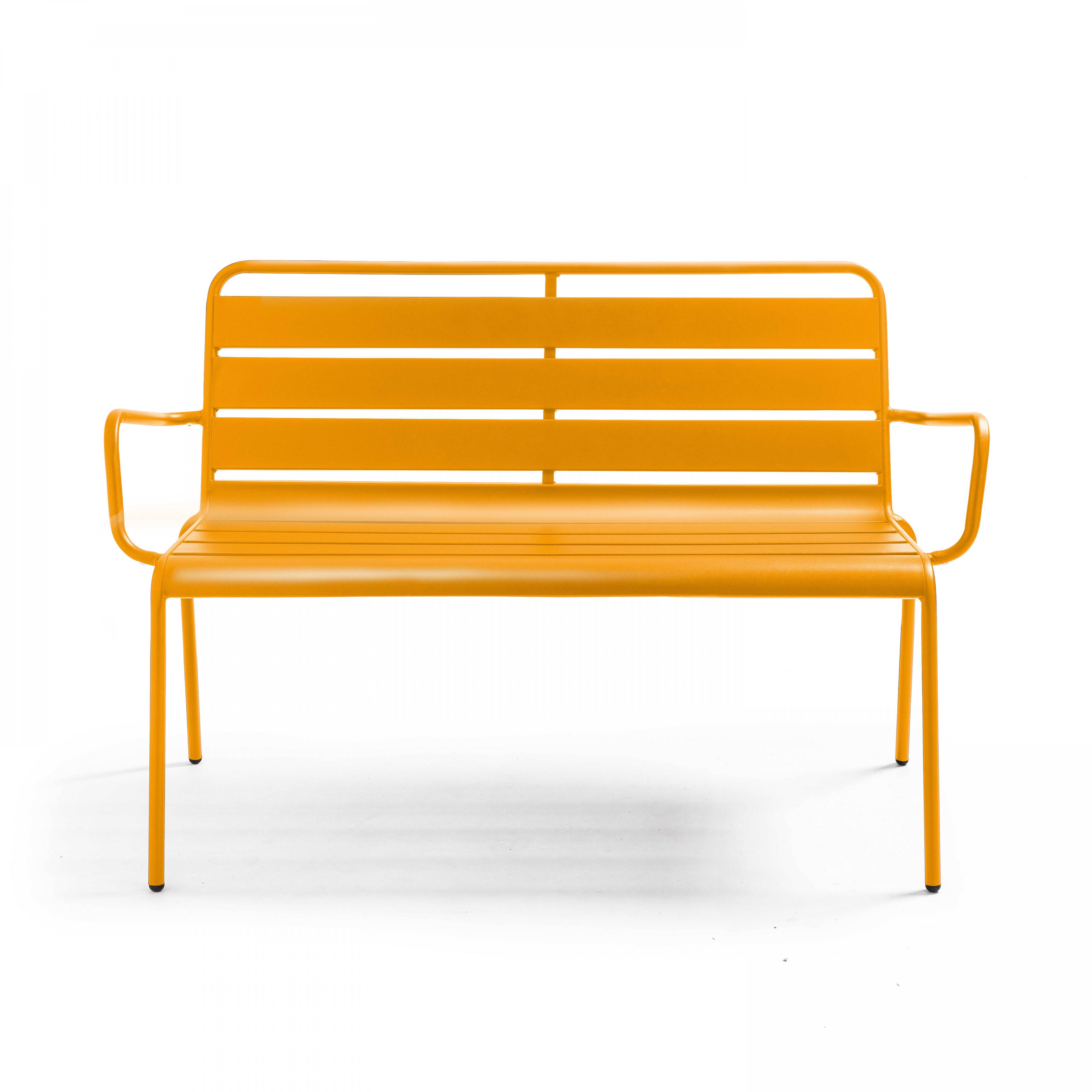 Oviala - Banc de jardin en métal jaune Palavas - Oviala - Image 2