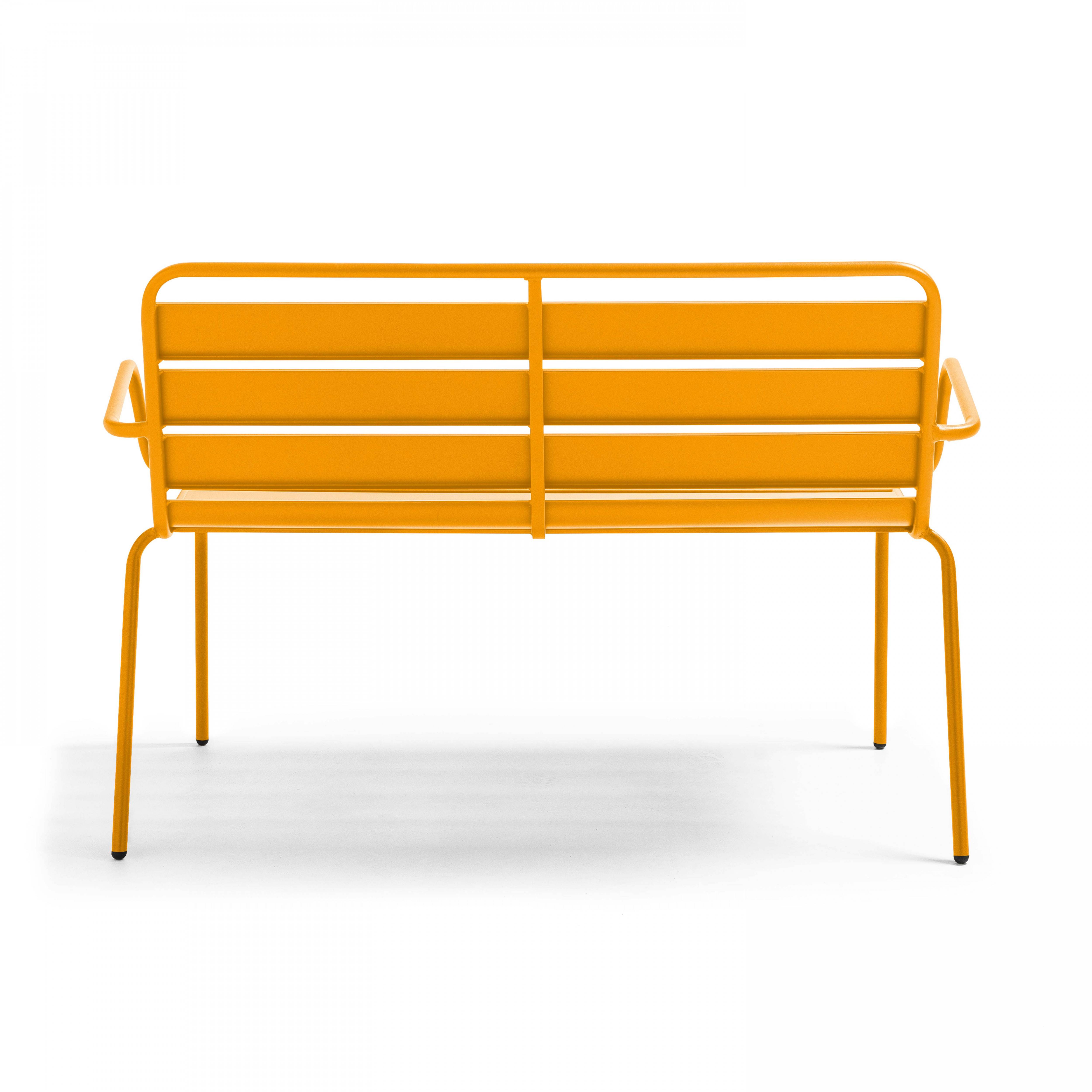 Oviala - Banc de jardin en métal jaune Palavas - Oviala - Image 3
