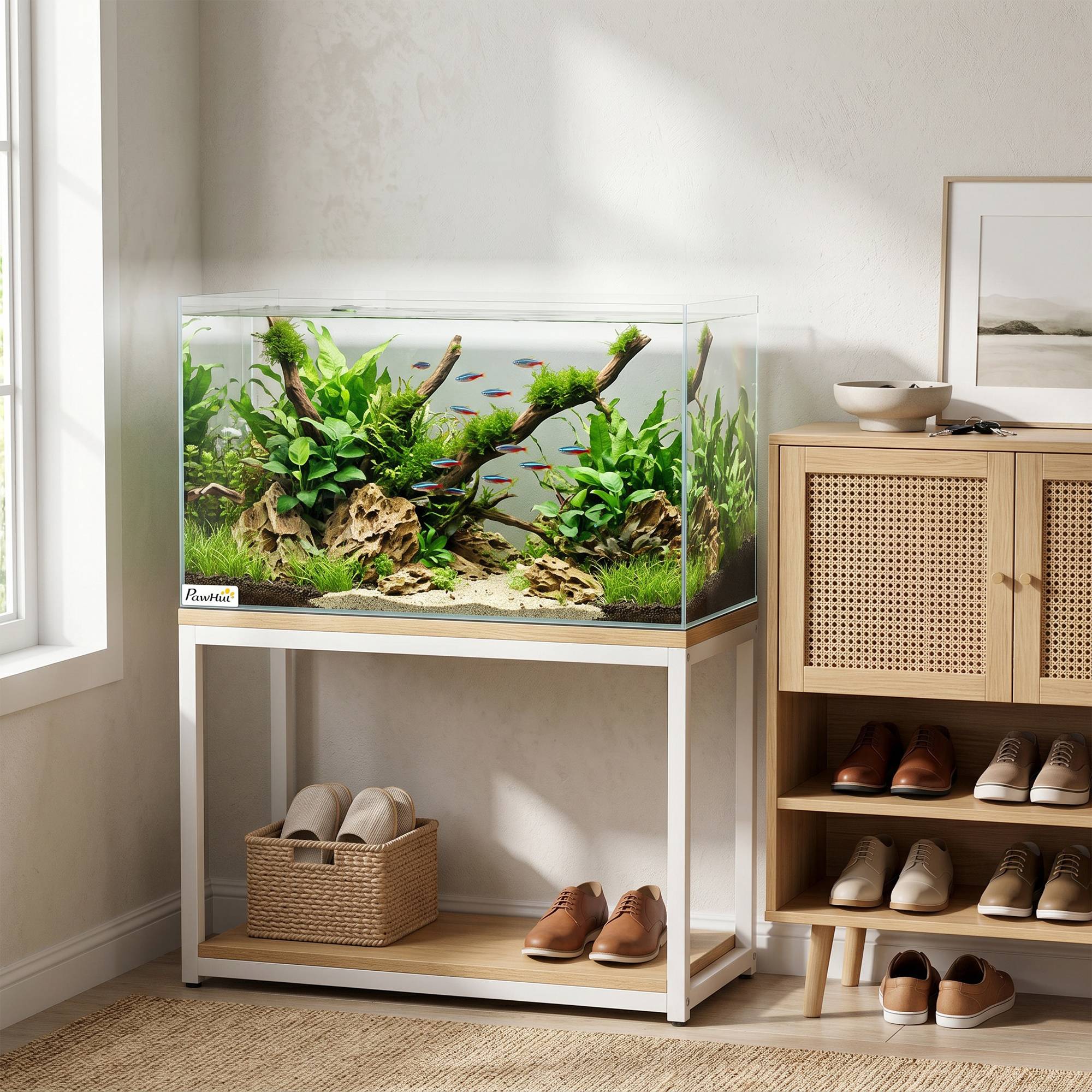 Sans Marque - Aquarium 43L en Verre Trempé avec Tapis de Protection Pour Poissons, Crevettes, Tortues, 50 x 30 x 30 cm, Transparent - Image 10