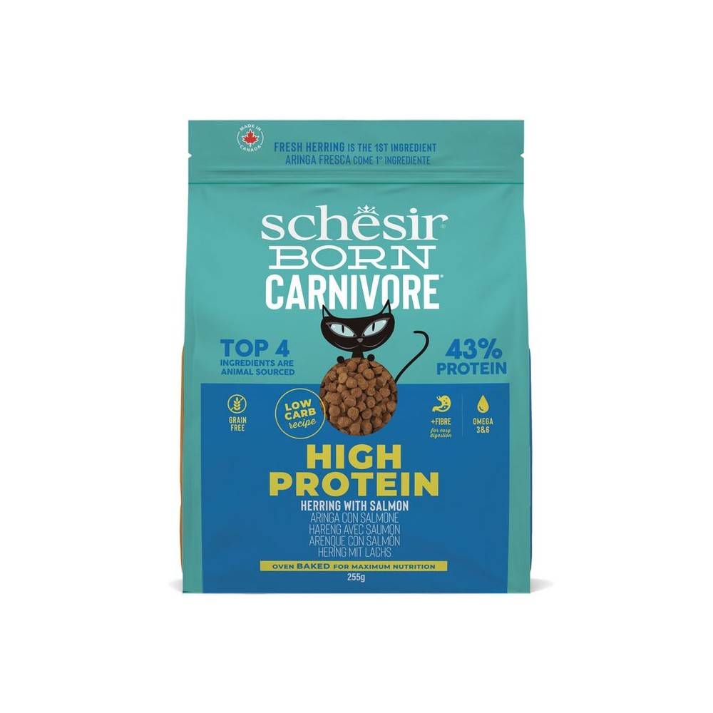 Schesir - Croquette chat Hareng Et Saumon - Schesir Born Carnivore 255 g