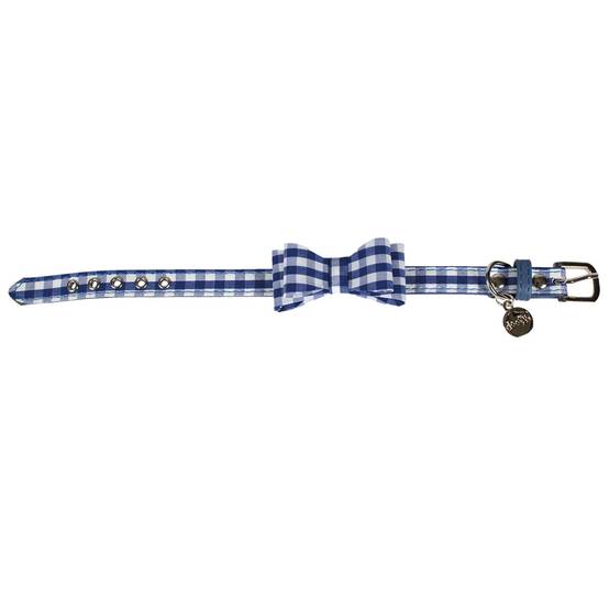 Collier chien Vichy Bleu Marine : T30 DOOGY FASHION
