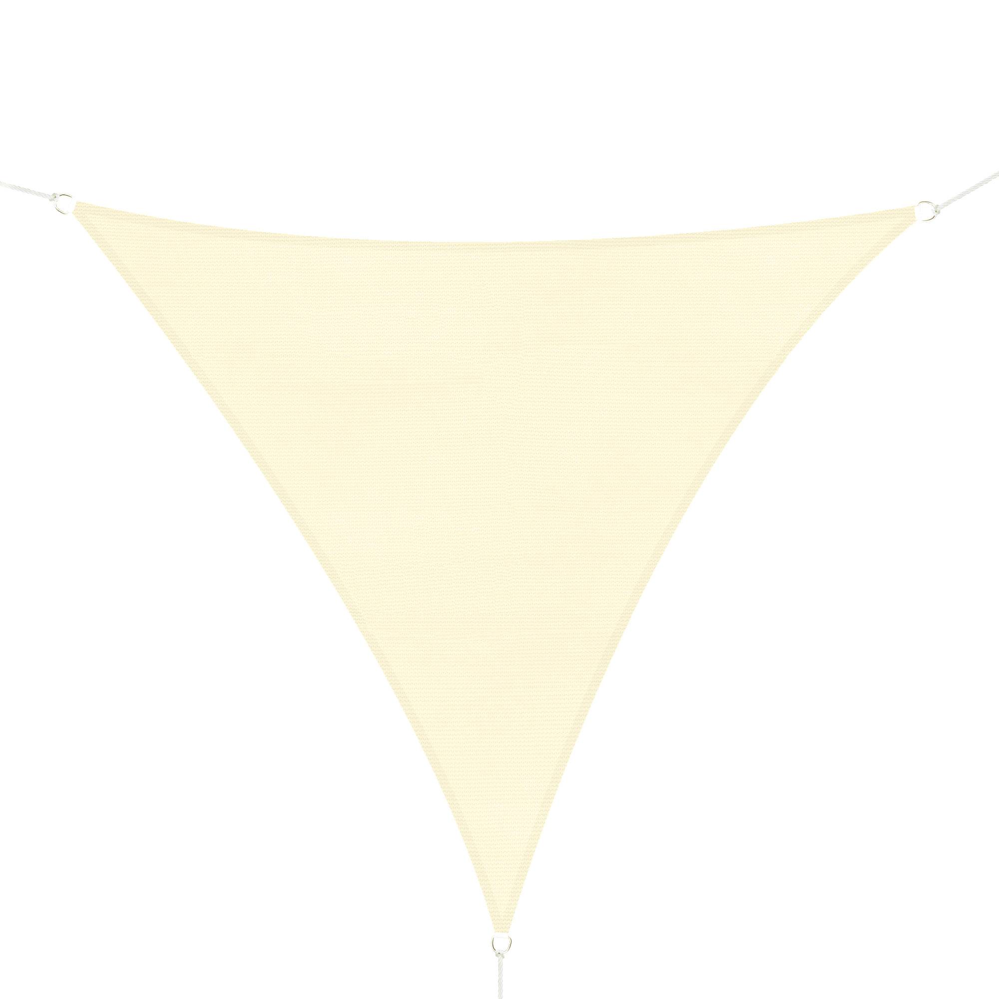 Voile d'ombrage Voile solaire - Triangulaire 4 x 4 x 4 m HDPE résistant aux UV crème fr236 - Image 2