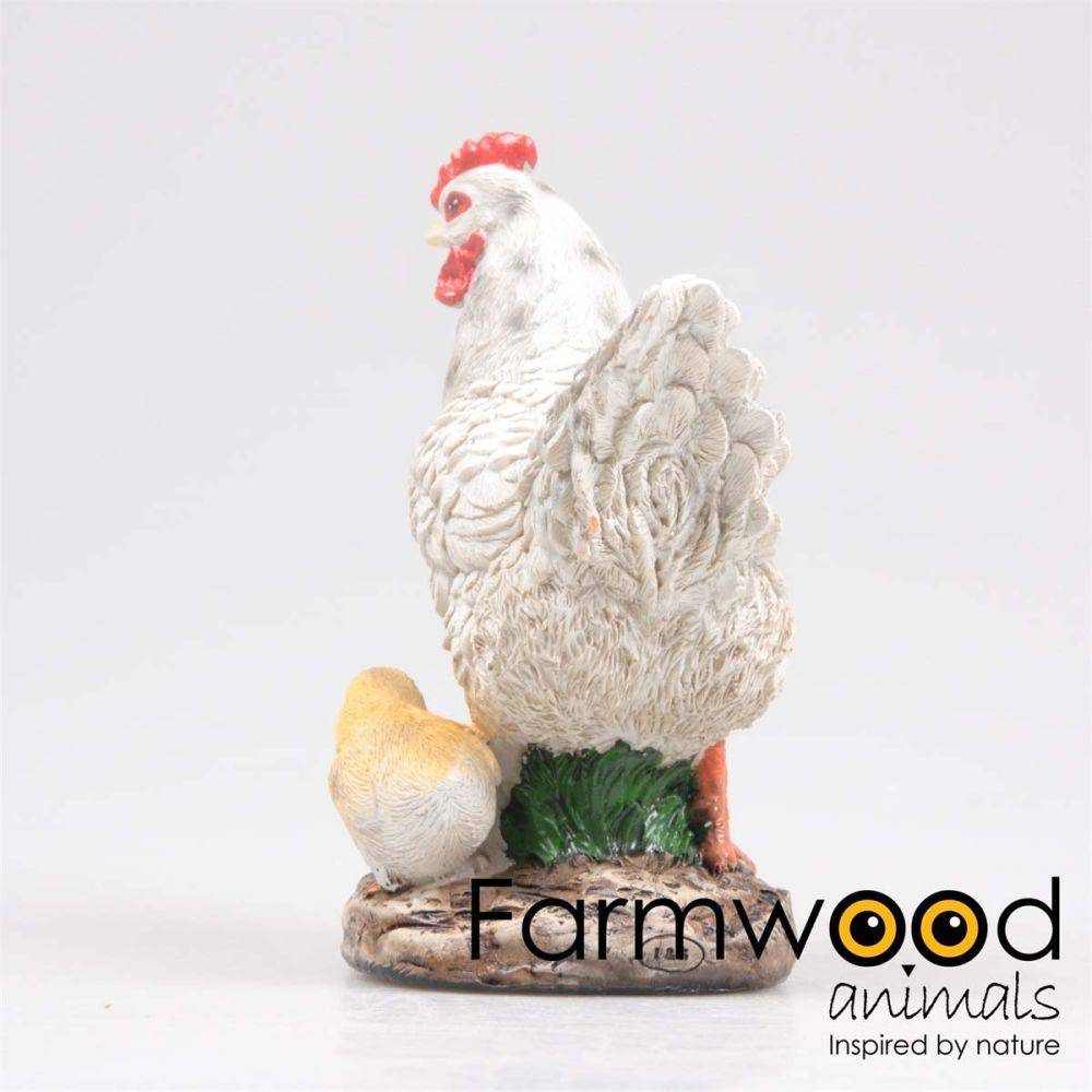 Farmwood Animals - Poule avec poussins en résine 15 x 11 x 20 cm - Image 3
