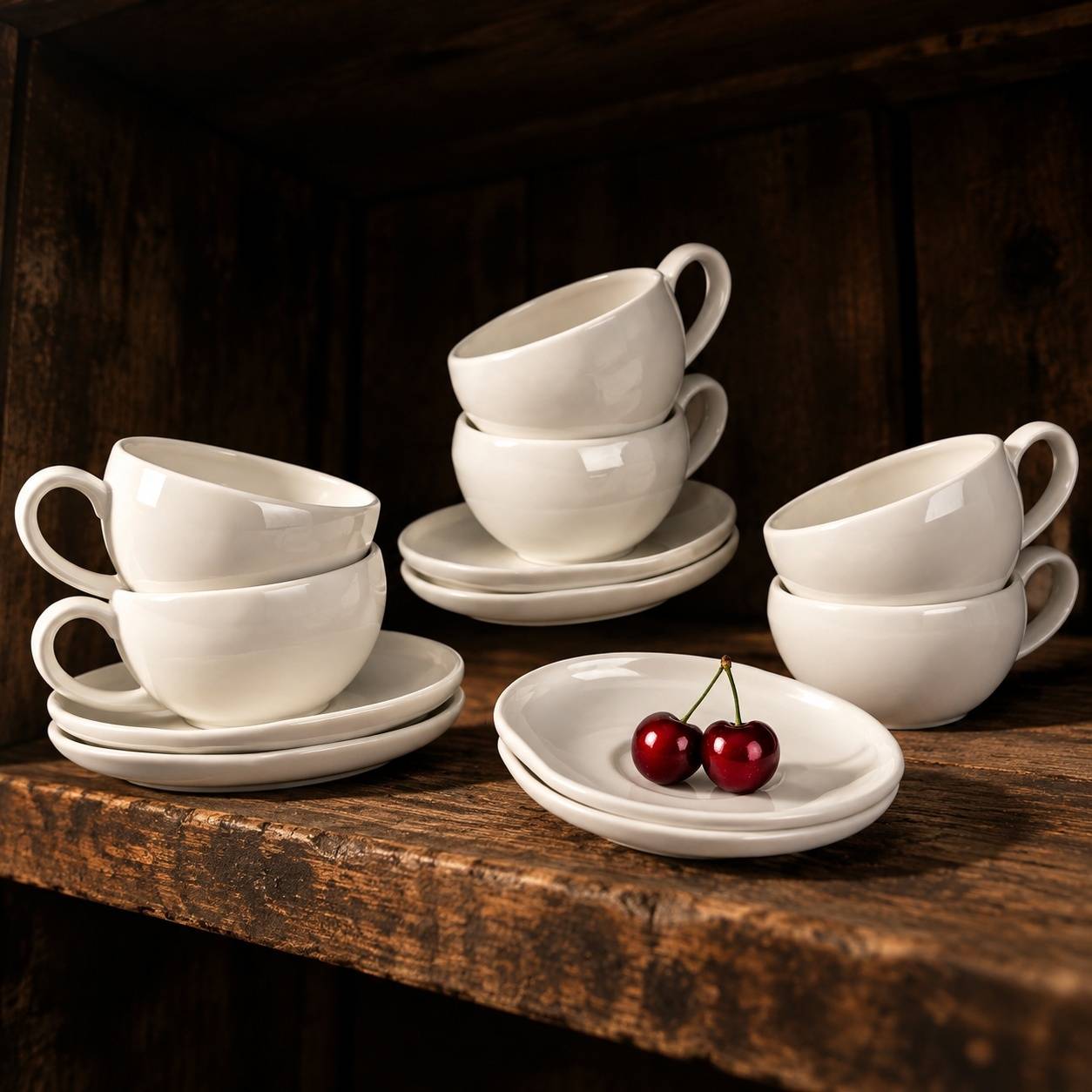 Set de 6 Tasses à Espresso en Céramique avec Sous-tasses 120ml - Image 2