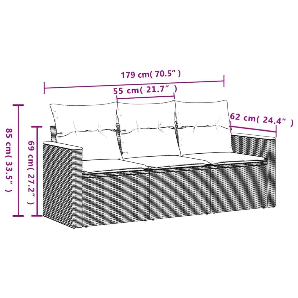 ComfortXL - Canapé d'Extérieur 3 Places Résine Tressée Modulable Salon de Jardin Noir et Blanc Crème – ComfortXL Outdoor Living - Image 6