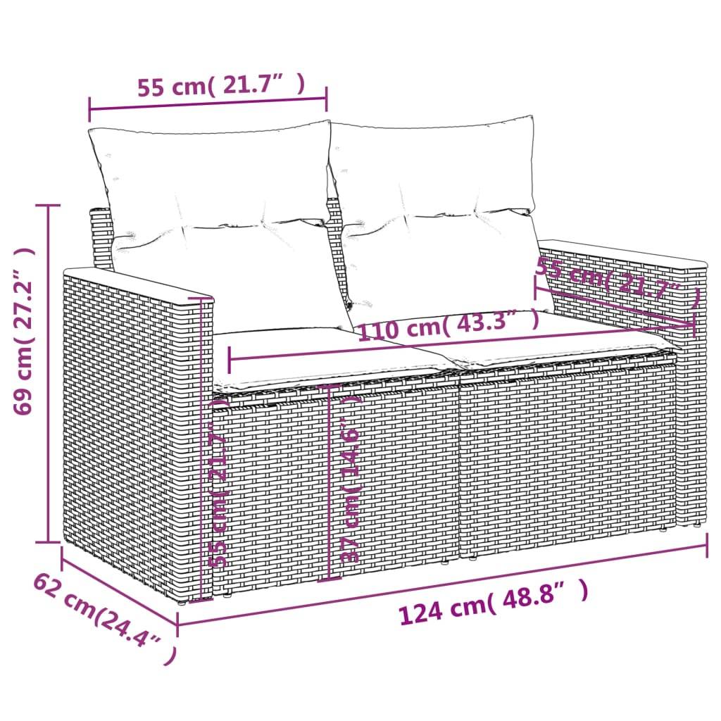 ComfortXL - Canapé d'Extérieur 3 Places Résine Tressée Modulable Salon de Jardin Noir et Blanc Crème – ComfortXL Outdoor Living - Image 8