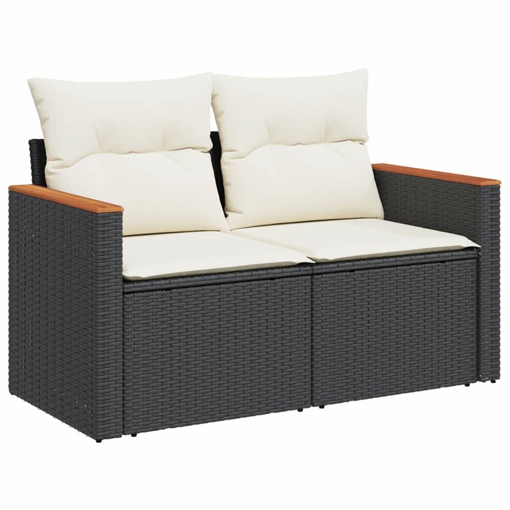 ComfortXL - Canapé d'Extérieur 3 Places Résine Tressée Modulable Salon de Jardin Noir et Blanc Crème – ComfortXL Outdoor Living - Image 3