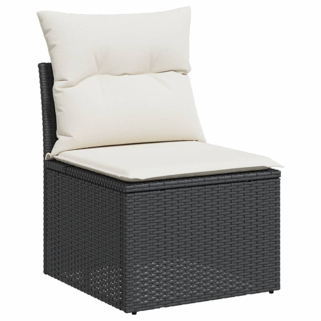 ComfortXL - Canapé d'Extérieur 3 Places Résine Tressée Modulable Salon de Jardin Noir et Blanc Crème – ComfortXL Outdoor Living - Image 4