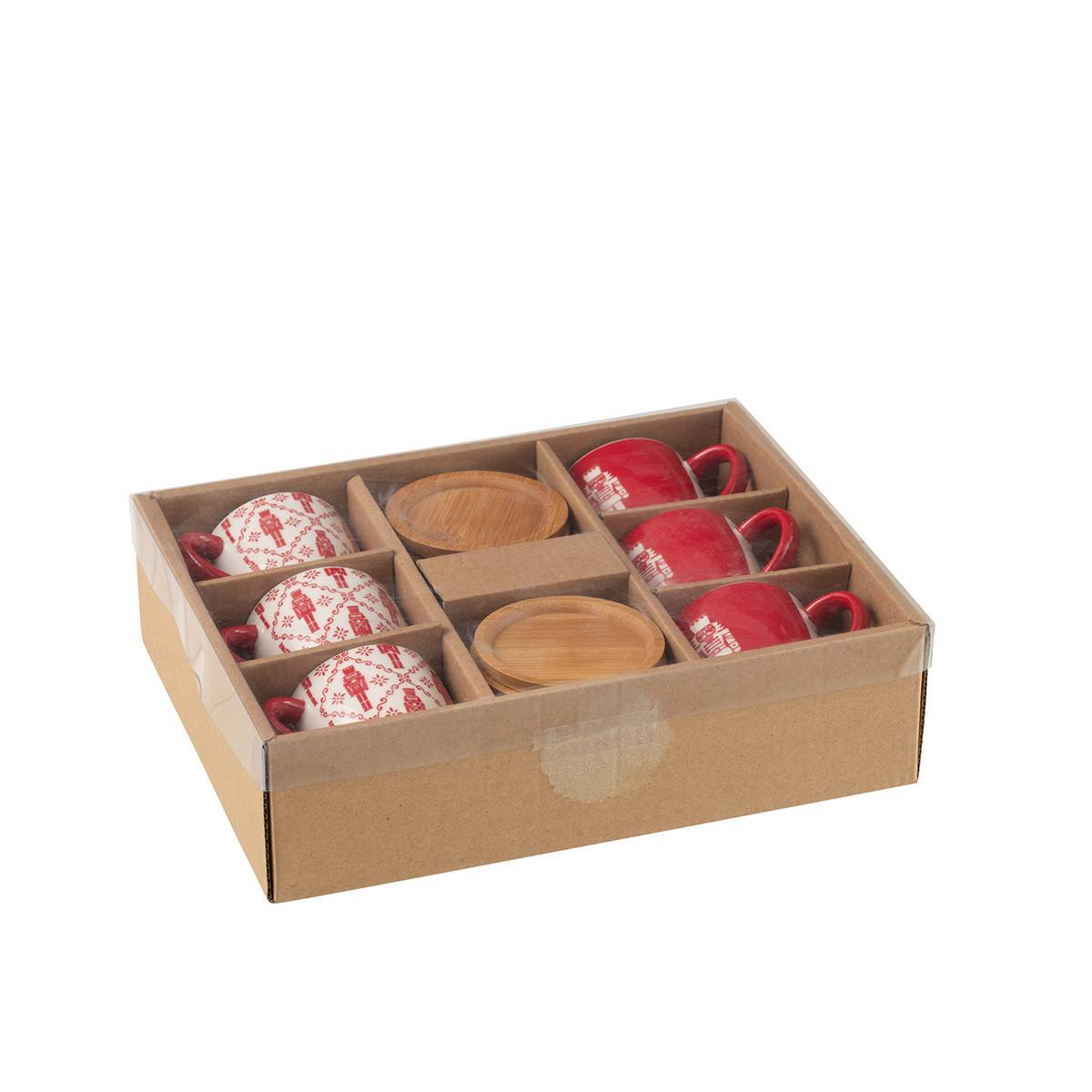 Lot de 6 Tasses à Café & Sous-Tasses "Casse-Noisette" 9cl Rouge - Image 3