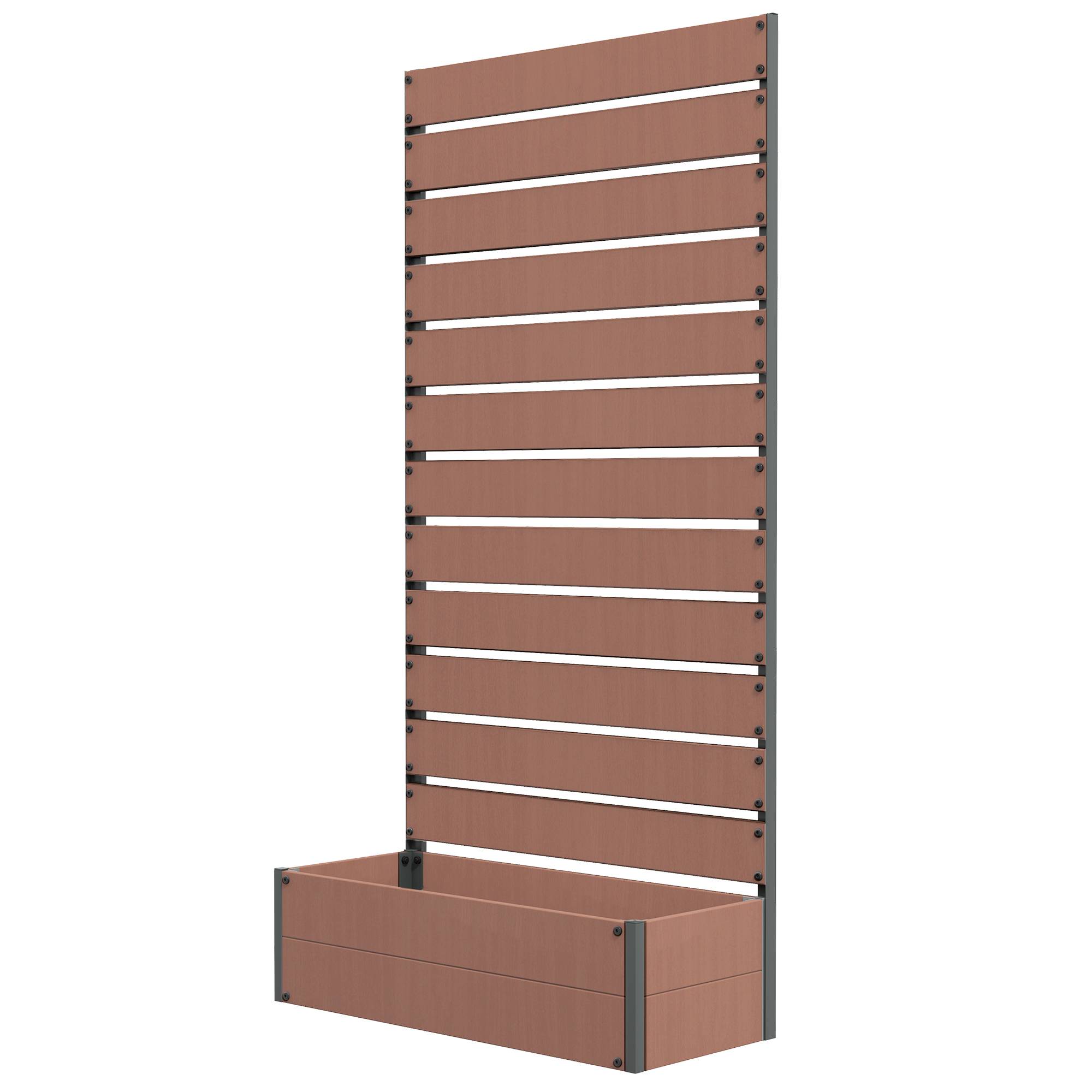 Jardinière avec treillis bois composite balcon extérieur support grimpantes 90x38x180cm marron - ComfortXL Outdoor Living - Image 2