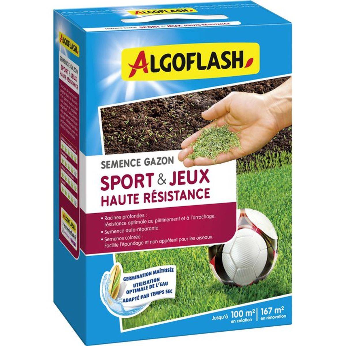 Algoflash - Semences gazon - ALGOFLASH - Sports & jeux - Haute résistance - 2,5 kg